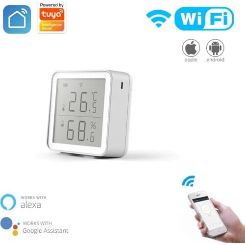 Tuya WIFI Smart Temperature Humidity Sensor Smart Home Wireless Intelligent Indoor Alarm Works With Google Home Alexa