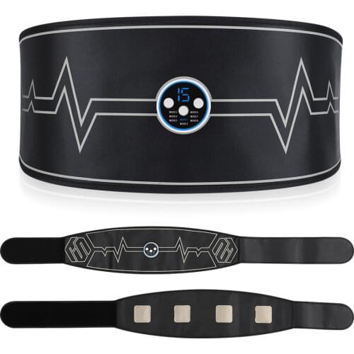 Upgraded Rechargeable Abdominal Trainer Belt Adjustable Body Shaping 8 Modes 15 Levels Curves Gain Muscle Smart Massager