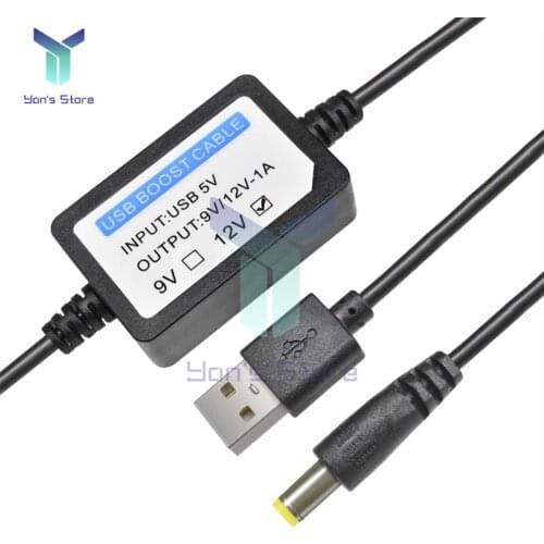USB Power Cable USB to DC Charging Power Cable Round Hole 5V 12V 1A Booster Cable Power Supply Equipment Through Portable Supply