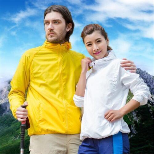 Men&Women Lovers Hooded Windproof Jacket Tops Quick-dry Fitness Anti-rain Sunscreen Anti-UV Ultra Thin Lightweight Sweatshirts