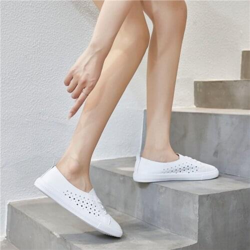 Tenis Feminino Women Platform Tennis Shoes Light Sneakers Breathable Summer Outdoor Slip-On Leather Casual Shoes Plus Size 43