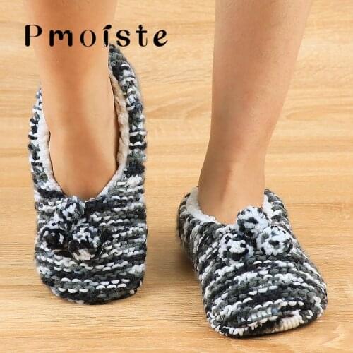 Winter Home Slippers Women Crochet Sock slippers Soft Plush House Slippers indoor For Women Couple Warm Fur Best slippers 2021