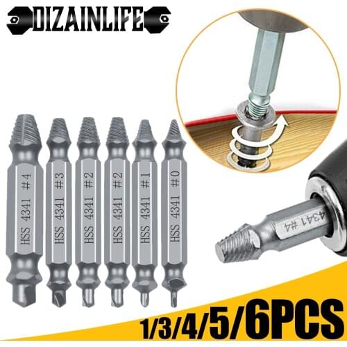 Damaged Screw Extractor Drill Bit Set Stripped Broken Screw Bolt Remover Extractor Easily Take Out Demolition Tools 1/3/4/5/6pcs