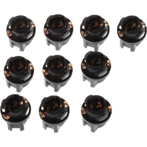 10Pcs Lamp Auto Bulb Automotive Lightbulb 12V 1.2W T5 halogen bulbs T5 sockets