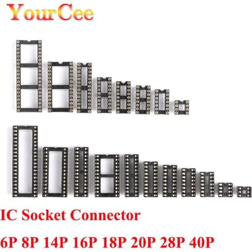 10PCS SMD IC Socket Connector DIP Socket 8P 14P 16P 18P 20P 28P 40P Pin DIP8 DIP14 DIP16 DIP18 DIP20 DIP28 DIP40 IC Connectors