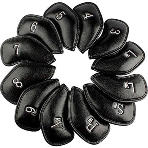 12 Pcs/set Portable PU Golf Club Iron Head Covers Protector Golfs Head Cover Set Golfing Accessories