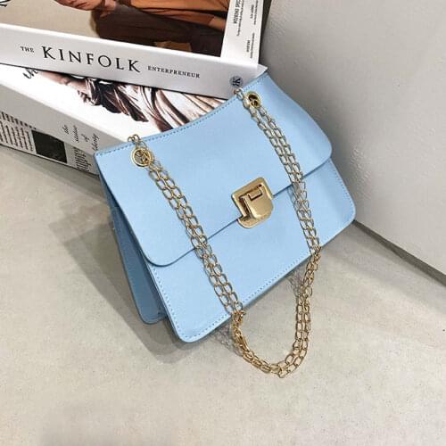 2021 Spring Small Square Bag Fashion Handbags For Women Pu Leather Female Bag Chain Style Crossbody Bag And Luxury Purse