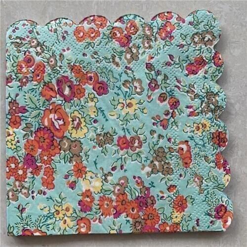 25cm Decoupage table paper napkins elegant tissue vintage curved shape towel flower birthday wedding party beautiful decor