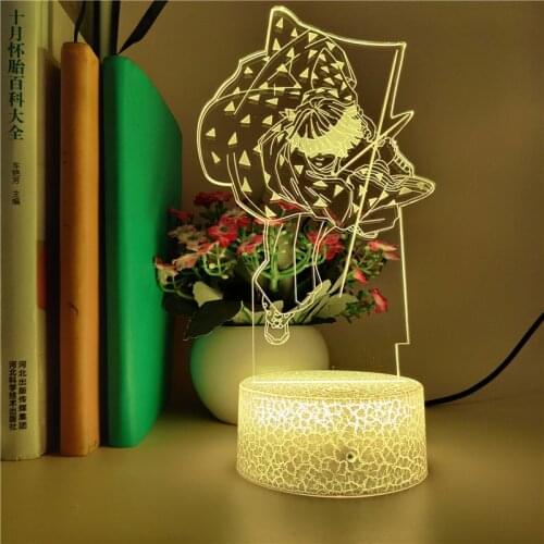 Demon Slayer 3d Acrylic Light Battle Zenitsu Figure Anime 3d LED Night Light for Kids Room Desk Lamp Kimetsu no Yaiba Gift Manga