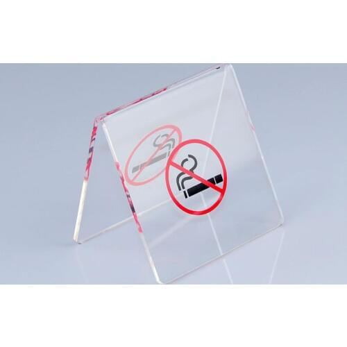 50pcs Acrylic No Smoking Warn Table Stands No Smoking Warning Sign Desktop Holder 80*80*65mm Hotel Restaurant Decor ZA6303