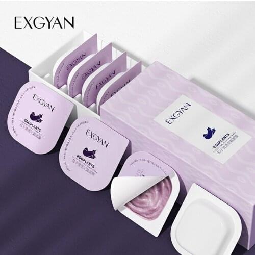 8PCS Eggplant Clear Mud Cream Mask Moisturizing Oil-Control Acne Relief Smear Mask Korean Skin Care Products Sleeping Mask