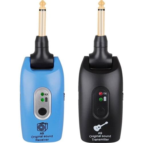 A9 Guitar Wireless System Transmitter Receiver Built - In Rechargeable Wireless Guitar Transmitter for Guitar, Bass GRT-02