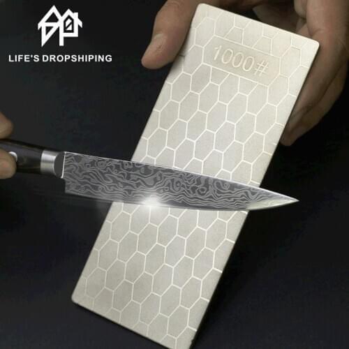 1000 600 400 Diamond Knife Sharpening Stone Grit Kitchen Knife Sharpening Plate Whetstone Grind Stone Grinder Tool Honing Set