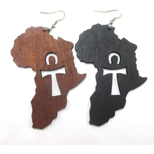 Free Shipping! African Ankh Wood Earrings can mixed 2 colors