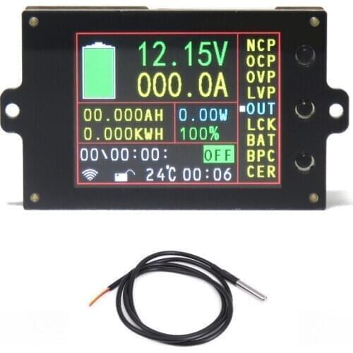 80V/500V 100A/200A/300A/500A 2.4in LCD Display Wireless Voltage Meter Ammeter Battery Coulometer Capacity Power Detector