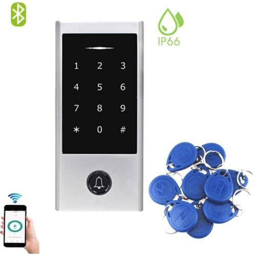 Bluetooth 125Khz RFID Access Controller Waterproof Smart Keypad Door Lock 100 User