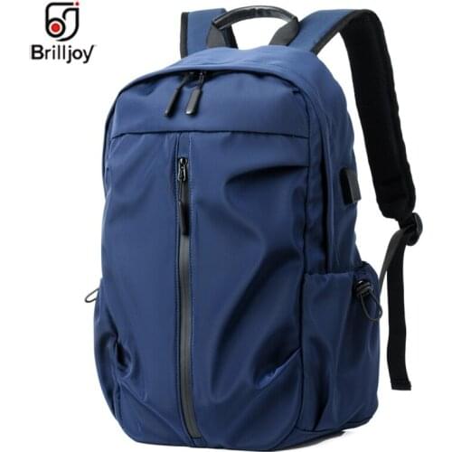 Brilljoy New Mens Backpack USB Charging 14 inch Laptop School Sports Bags Teenage Boys College Travel Backpacks Male Mochilas