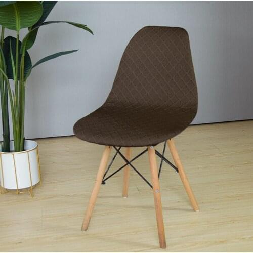 1 Piece Seat Cover For Chair Diamond Plaid Chair Cover Mid-Century Armless Shell Banquet Home Textiles Slipcover Seat Covers