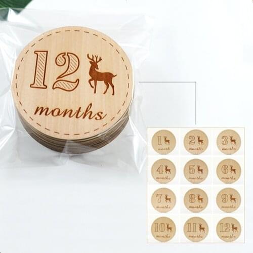 Baby Milestone Card Custom Wooden Baby Month Card Newborn Memorial Card Wooden Photography Props Baby Souvenirs