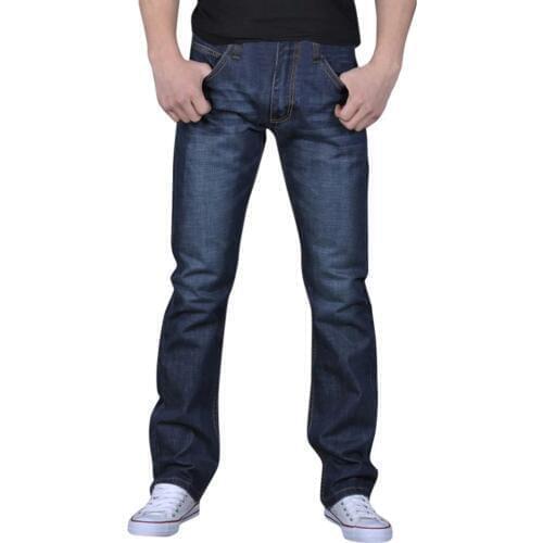 Slim Fit Denim Scratched High Quality Mens Pure Color Denim Cotton Vintage Wash Hip Hop Work Trousers Jeans Pants More Sizes