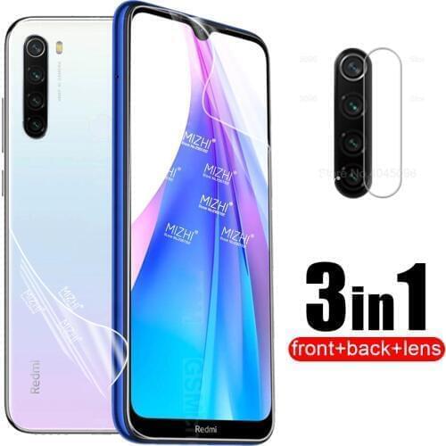 100D hydrogel film + camera glass for redmi 8t xiaomi note 8t 8 t pro screen protector mi note 8 t hidrogel xiami redmi-note-8t