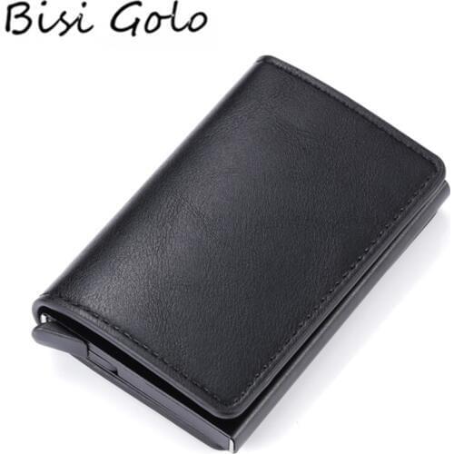 BISI GORO Men and Women Smart Wallet Mini Wallet Security RFID Holder Pop-Up Clutch Card Case Aluminum Box Credit Card Holder