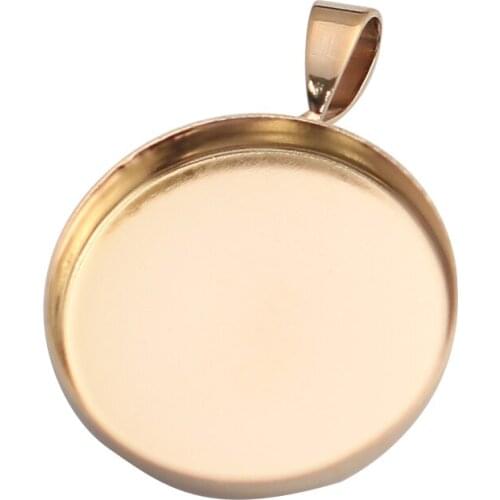 Beadsnice 23623smt17 Round Brass Tray 25mm Circle Cabochon Setting Tray Glass Settings Smooth Surface