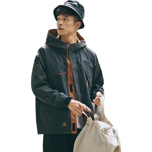 2021 New Spring/Autumn Jacket Mens Trend Handsome Loose Work Jacket Casual Day 100 Hooded Stormtrooper