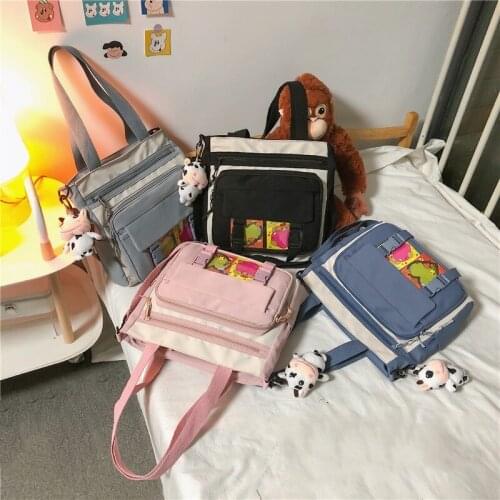 Summer Trendy Fashion Womens Bags Nylon Large Capacity Schoolbag For Girls All-match Casual Messenger Bags