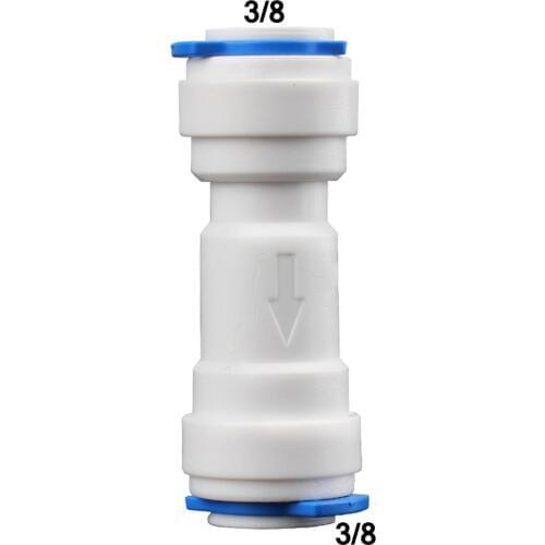 Mini white POM Quick Water Tube Fittings 3/8inch OD Hose One Way Non-Return Valve Push Fit Connector for RO Water System