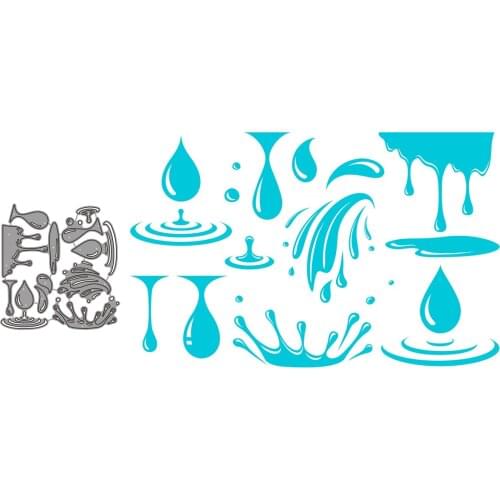 Water Drop Splash And Spray Set Craft Paper Dies Cut For Card Making Diy Scrapbooking Dies Metal 2021 Embossing New