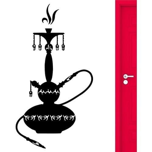 Hookah Lounge Wall Sticker Hookah Arabic Smoke Smoking Wall Decal Marijuana Cool Decor Vinyl Home Living Room Decor Mural C598