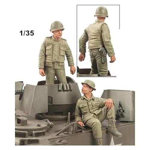 New Unassembled 1/35 ancient crew talk include 2 Resin Figure Unpainted Model Kit