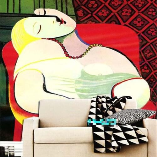 Custom Size Picasso Dreamland Wallpaper European Oil Canvas Character Mural Bar Dining Room Living Room Bedroom PVC Silk