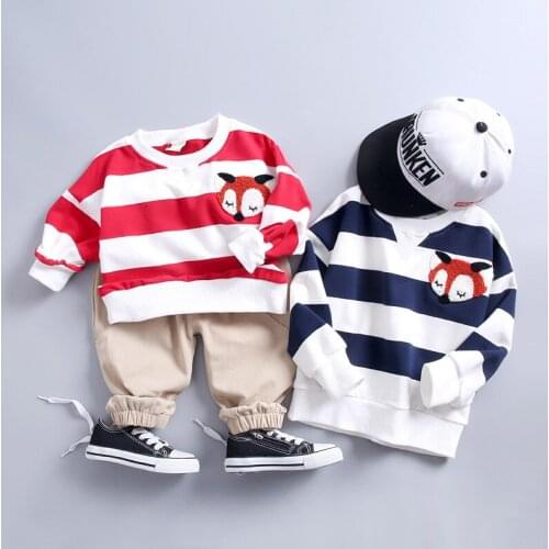Toddler Boy Clothes Infant Suit Children Baby Boys Girls Clothes Suits Stripe T Shirt Bib Pants Children Costume Suit For Boys