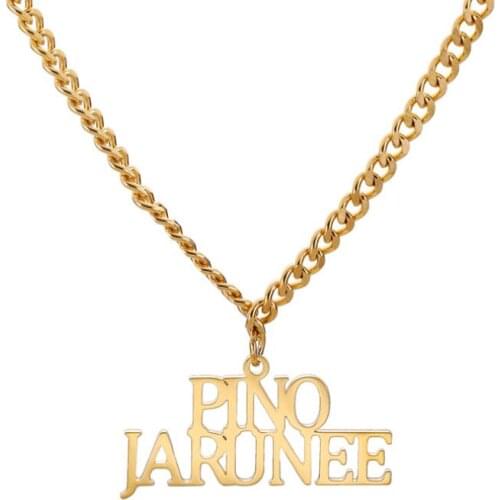 Personalized Double Name Letter Necklace Stainless Steel Customized Pendant Chain Necklace For Women Men Gift Jewelry