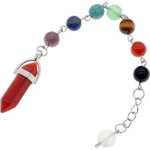 Crystal Pendulum 7 chakra stone Healing crystals Pendant Handmade Spiritual Dowsing