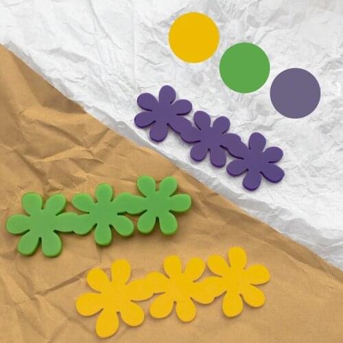 Exaggerate triple flower fruta style acrylic patch DIY hand hair ornament hairpin earring stud accessory material
