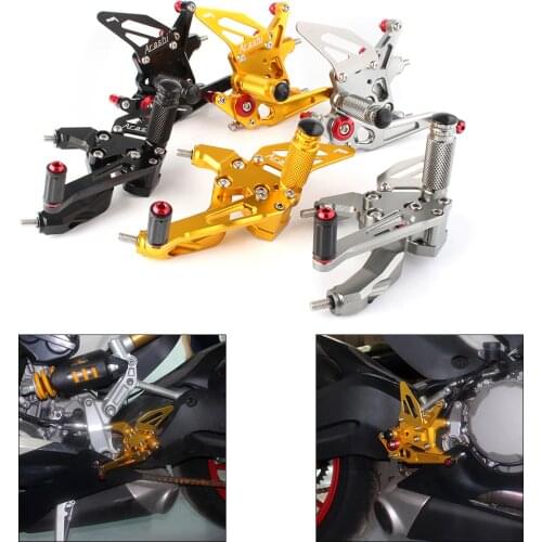 Motorcycle Adjustable Rearset Footpegs Rear Set foot Pegs Footrest for Ducati 959 Panigale 2016 2017 2018 CNC Aluminum
