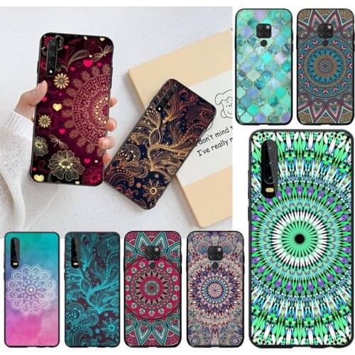 Sapphire Jade Stained Glass Mandalas Phone Case for Huawei P40 P30 P20 lite Pro Mate 30 20 Pro P Smart 2020 prime