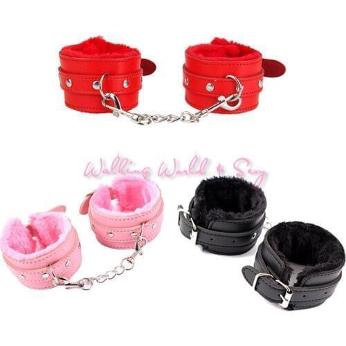 Sexy Toys Plush Hand Cuffs Sex Bondage Restraints PU Leather Ankle Hand Cuffs Fetish Sex Products Erotics Toys For Couples Flirt