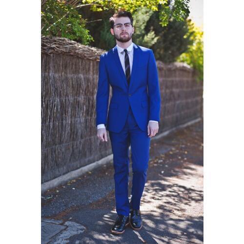 New Style Groomsmen Royal Blue Groom Tuxedos Notch Lapel Men Suits Wedding Best Man 2 pieces ( Jacket+Pants+Tie ) C543