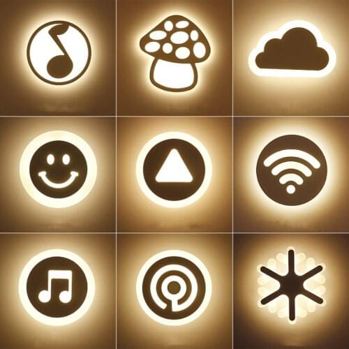 Modern Wifi Shaped Wall Lamp Cartoon Interior Decoration Led bedside Lamp Childrens Bedroom Bar Living Room Lighting Wall Lamps
