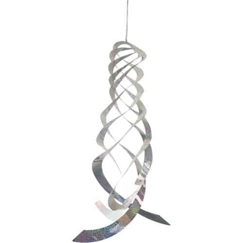 Bird Repellent Spiral Reflectors Silver Spinner Hanging Reflective Bird Deterrent Device Garden Scare Birds Away Anti Bird Repel