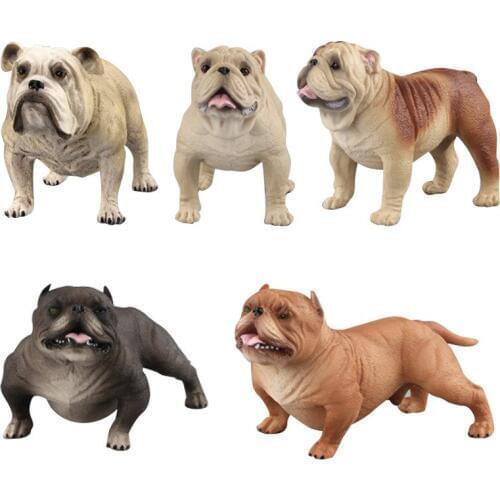 5pc big size ultra-realistic Bully dog model Cute and domineering dog memorial Tabletop Furnishing Hand-made doll Children toys