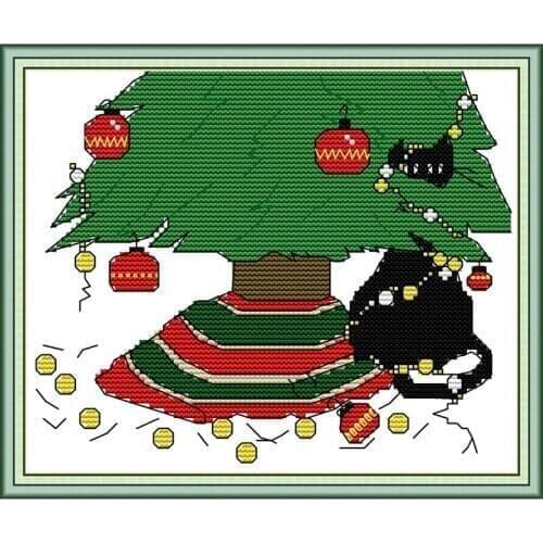 Everlasting Love Holiday Surprise For Mom Chinese Cross Stitch Kits Ecological Cotton Printed 14CT DIY Christmas Decoration Gift