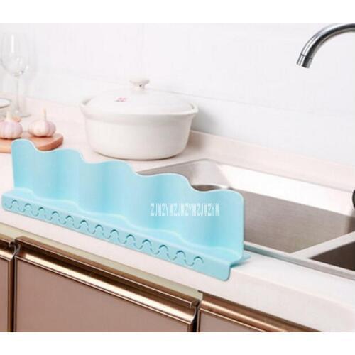 New ASK576 Home Kitchen Sink Splash Water Board Washing Waterproof Protector Tools With Suction Cups Sink Water Baffle (12*49cm)