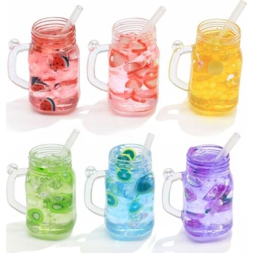 High Quality Resin Fruit Drink Bottle Charms Dollhouse Miniature Drink Bottle Pendants For Earring Keychain Jewelry Making DIY