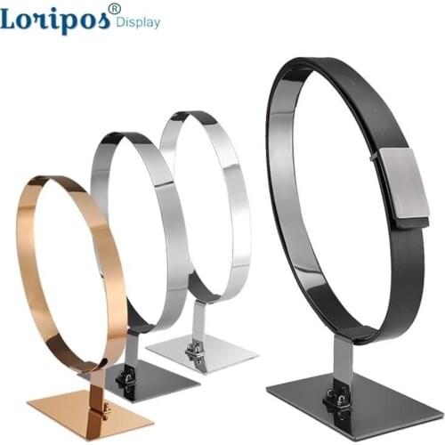 Display Props Belt Display Racks Stainless Steel Girdle Display Holder Desktop Leather Belt Stand Rack Table Top Belt Shelf