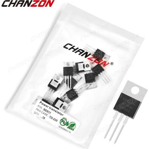 10Pcs BD911 TO-220 Power Transistor Bipolar Junction BJT Powerful Triode Tube Fets DIP 15A 100V Integrated Circuits